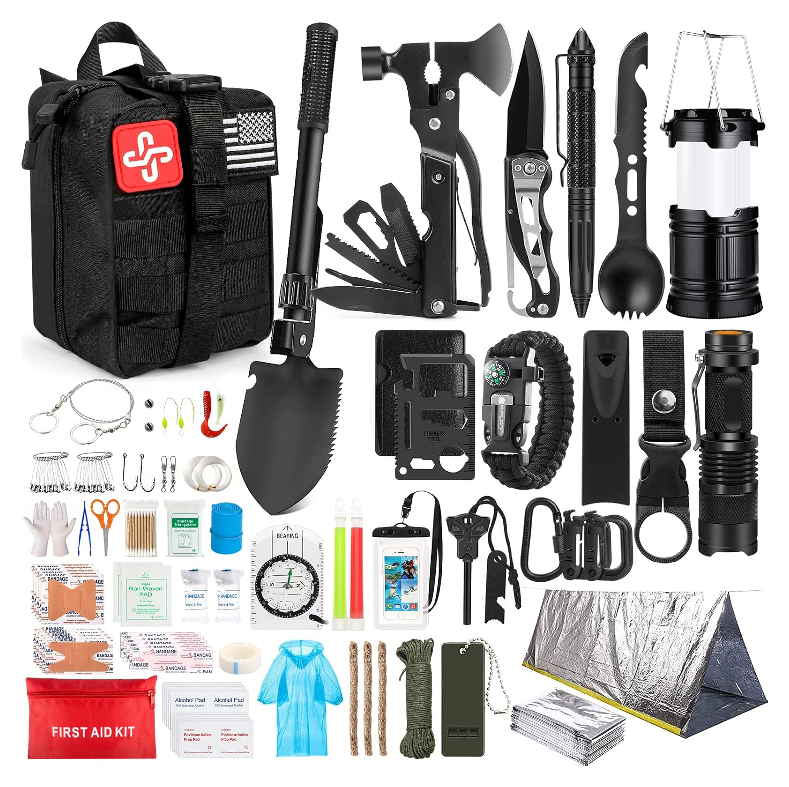 Kit de supervivencia de emergencia compatible con el sistema OEM Molle