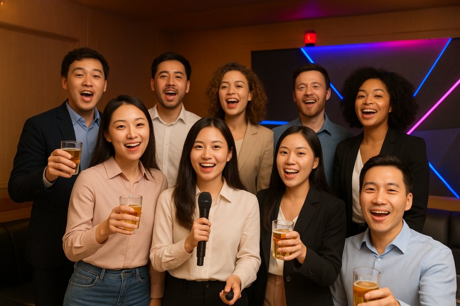 ¡El equipo de Kebon encuentra su ritmo en la noche de KTV!