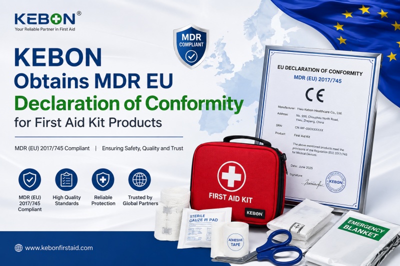 Los botiquines de primeros auxilios de KEBON reciben la declaración de conformidad MDR de la UE