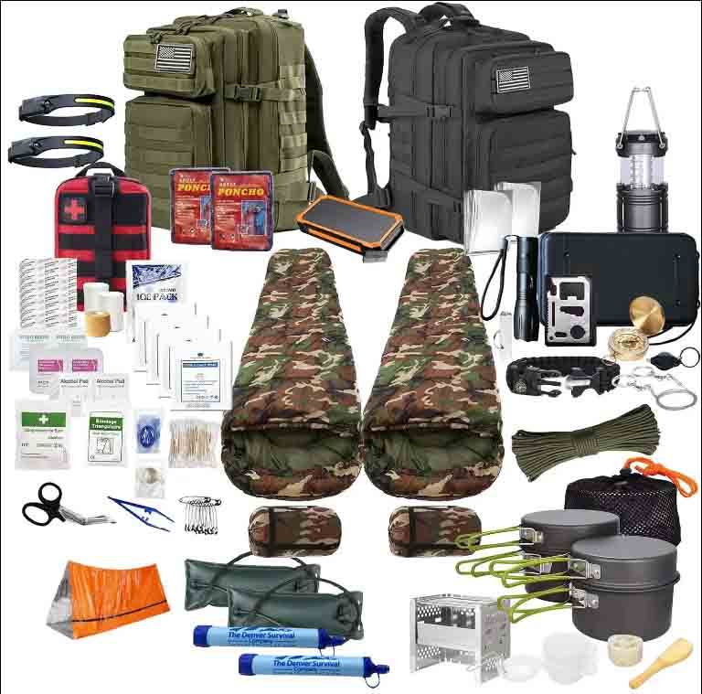 Kit de mochila de supervivencia de 72 horas para 2 personas