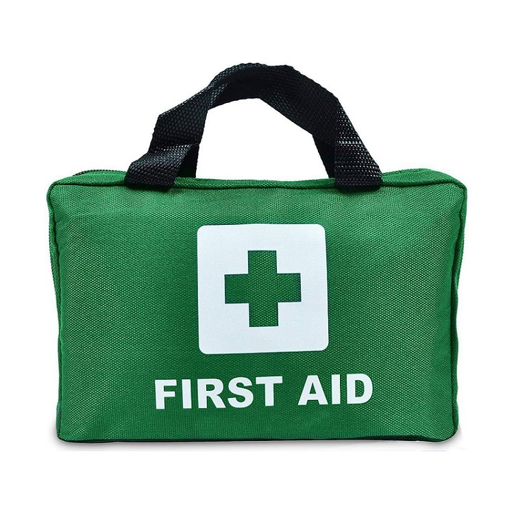 Bolsa de primeros auxilios portátil con kit médico verde