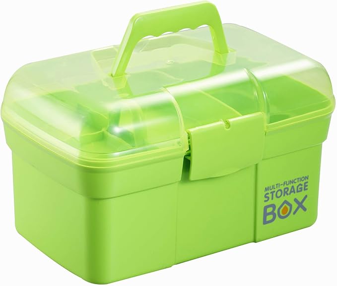 Organizador de caja de ayuda de plástico con bandeja extraíble